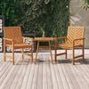 vidaXL Garden Dining Chair Set of 2 Natural Acacia Solid Acacia Wood