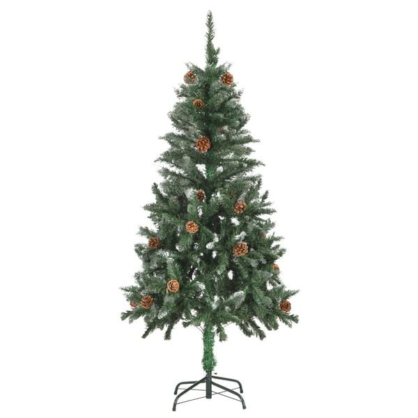 vidaXL Artificial Pre-lit Christmas Tree with Pine Cones 59.1"