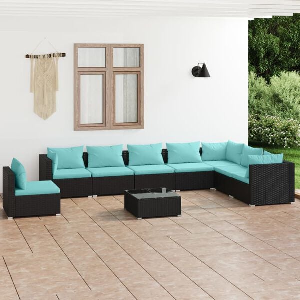 vidaXL Garden Lounge Set Black
