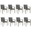 vidaXL Garden Dining Set Black and grey