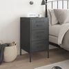 vidaXL Bedside Cabinet Black Cold-rolled steel Medium Adjustable Feet