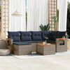 vidaXL 7 Piece Patio Sofa Set with Cushions Grey Poly Rattan (US only)