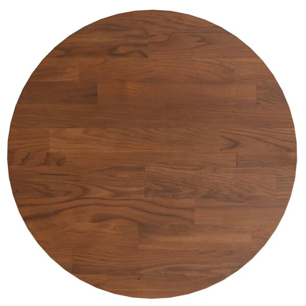 vidaXL Table Top Dark Brown Solid Oak Wood Diameter 11.8 in Durable