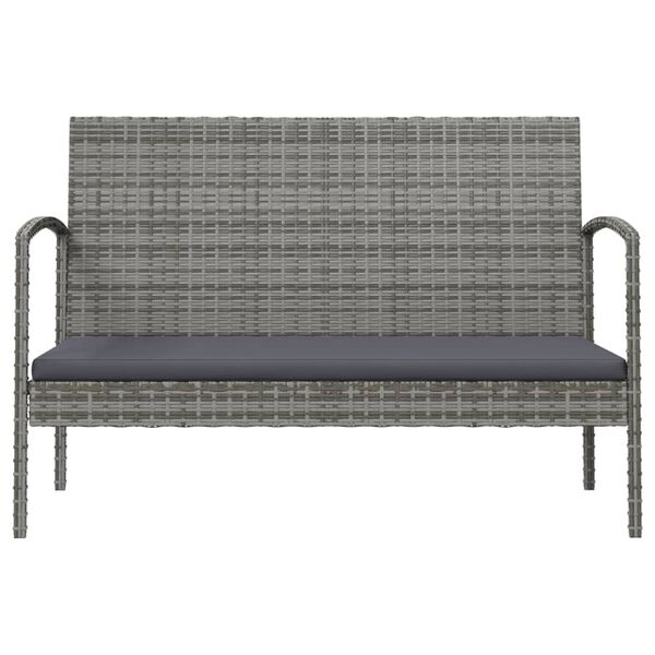 vidaXL 8 Piece Patio Lounge Set with Cushions Poly Rattan Gray