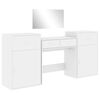 vidaXL Dressing Table Set White Engineered wood, glass Medium