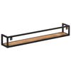 vidaXL Wall Shelf Set of 2 Natural Mango Wood and Black