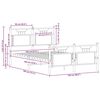 vidaXL Bed Frame Smoked Oak Engineered Wood and Steel Small Double