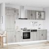 vidaXL Kitchen Cabinet Set Gray sonoma Engineered wood and glass L