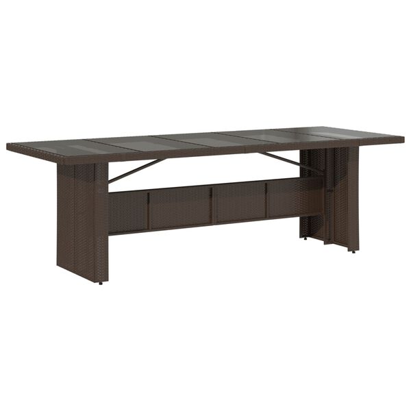 vidaXL 9 Piece Patio Bistro Set with Cushions Brown Poly Rattan