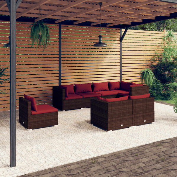 vidaXL Garden Lounge Set Brown, Cinnamon Red