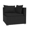 vidaXL Garden Lounge Set Black PE rattan, powder-coated steel, polyester