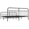 vidaXL Bed Frame Black Powder-Coated Steel Double Bed Durable