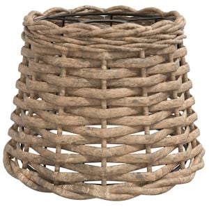 vidaXL Ceiling Lamp Shade Brown Wicker, Iron Medium Decorative Inlays