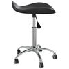 vidaXL Dining Chair Black Faux Leather, Chromed Steel Standard Swivel