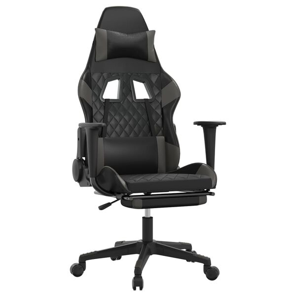 vidaXL Gaming Chair Black and Grey