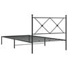 vidaXL Bed Frame Black Powder-coated steel Twin Bed Frame Rectangular