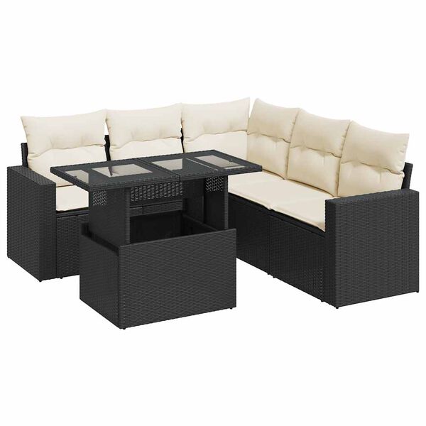 vidaXL Garden Sofa Set Black