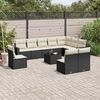 vidaXL Garden Sofa Set Black PE rattan Large Adjustable Feet
