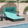 vidaXL Patio Double Sun Lounger Black, Turquoise