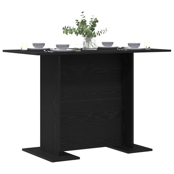 vidaXL Dining Table Black oak 43.3" x 23.6" x 29.5" Engineered wood