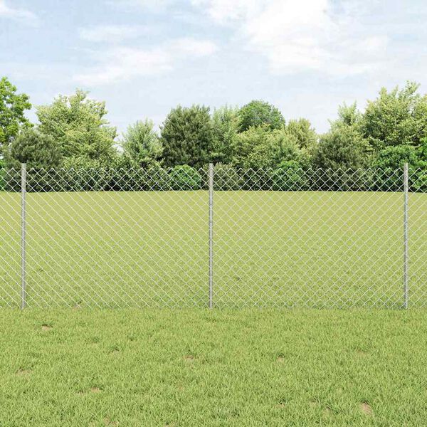 vidaXL Fence and Post Silver 2.62 x 82.02 ft Steel