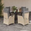 vidaXL 5 Piece Patio Dining Set with Cushions Beige Poly Rattan