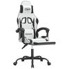 vidaXL Gaming Chair with Footrest White and Black Faux Leather