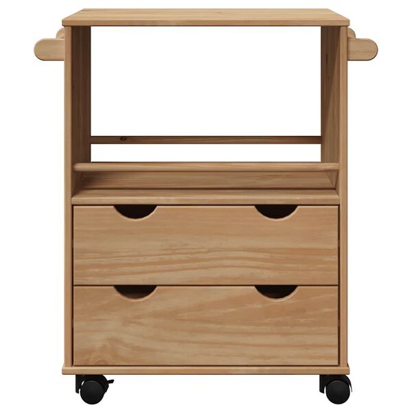 vidaXL Kitchen Trolley "OTTA" 23.2x17.7x31.5" Solid Wood Pine