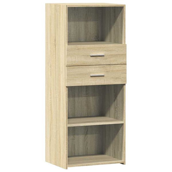 vidaXL Highboard Sonoma Oak Engineered Wood 19.7 x 16.7 x 48.8 in
