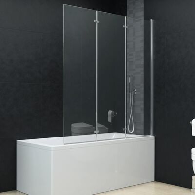 vidaXL Folding Shower Enclosure 3 Panels ESG 51.2"x54.3"