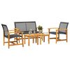 vidaXL Garden Lounge Set Black PE Rattan Medium Durable