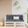 vidaXL Garden Corner Sofa White Solid Pine Wood Standard Modular