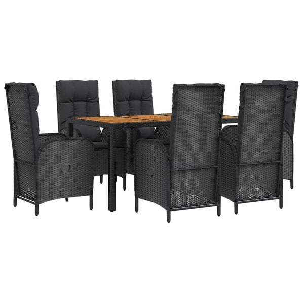 vidaXL Garden Dining Set Black