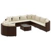 vidaXL Patio Sofa Set Set of 10 Brown, Cream White