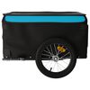 vidaXL Bike Trailer Black and Blue 99.2 lb Iron