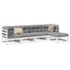 vidaXL Garden Sofa Set White Solid Pine Wood Standard Modular