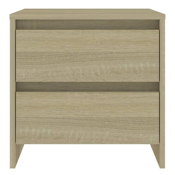 vidaXL Bedside Cabinet Set of 2 Sonoma Oak Engineered wood Compact