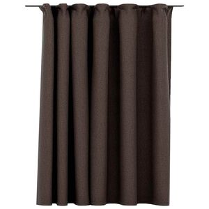 vidaXL Linen-Look Blackout Curtain with Hooks Taupe 114.2x96.5"