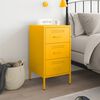 vidaXL Bedside Cabinet Mustard Yellow Cold-rolled Steel Industrial