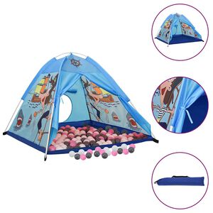 vidaXL Play Tent Blue, White, Gray, Pink