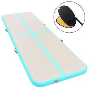 vidaXL Inflatable Gymnastics Mat with Pump 157.4"x39.3"x3.9" PVC Green
