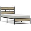 vidaXL Bed Frame Sonoma oak Steel, engineered wood Twin Bed Frame
