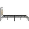 vidaXL Bed Frame Smoked oak Steel, Engineered wood Full Durable