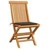 vidaXL Garden Chair Set of 4 Taupe Teak Wood Standard Foldable