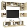 vidaXL TV Cabinet Set Sonoma oak Engineered wood Standard TV Cabinet Set