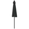 vidaXL Balcony Umbrella Black Polyester fabric, Aluminum pole, Steel ribs
