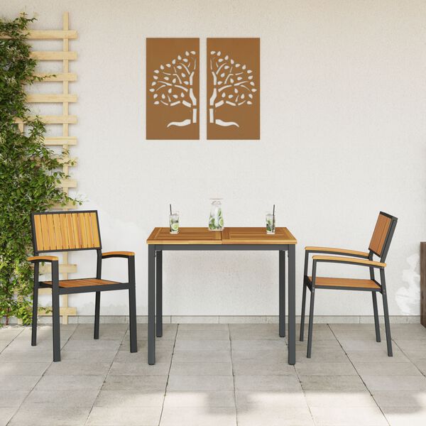 vidaXL Garden Dining Set 3 pcs Black and brown