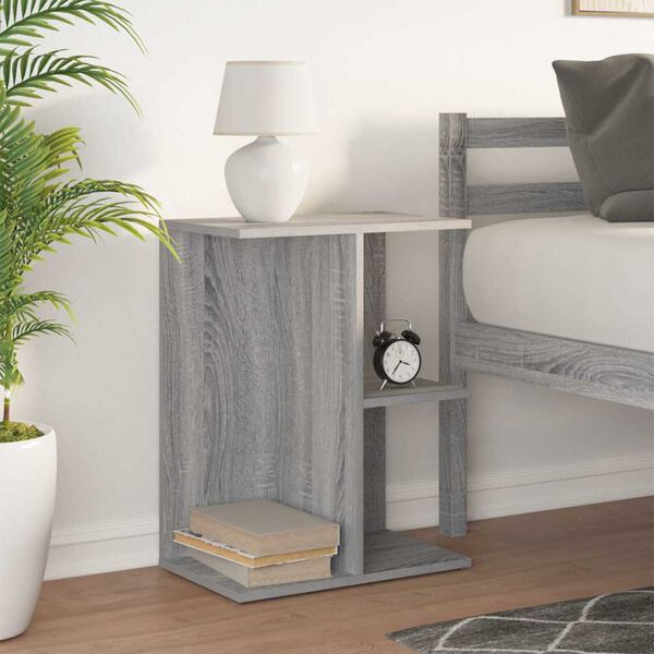 vidaXL Bedside Table Grey Sonoma Engineered Wood Medium Bedside Table