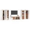 vidaXL TV Cabinet Set of 5 White Solid Pine Wood Multiple Sizes
