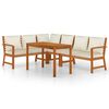 vidaXL Patio Dining Set Natural Solid Acacia Wood Standard Modular